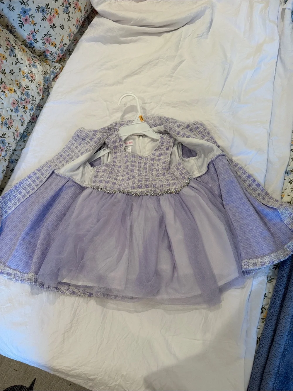 Bonnie Baby Lavender Tweed Pea Coat - Soft Purple